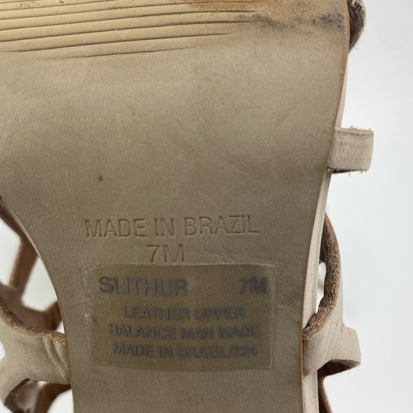 Steve Madden Slithur Tan Suede Leather Caged Stiletto Heels Women's 7m - Picture 2 of 6